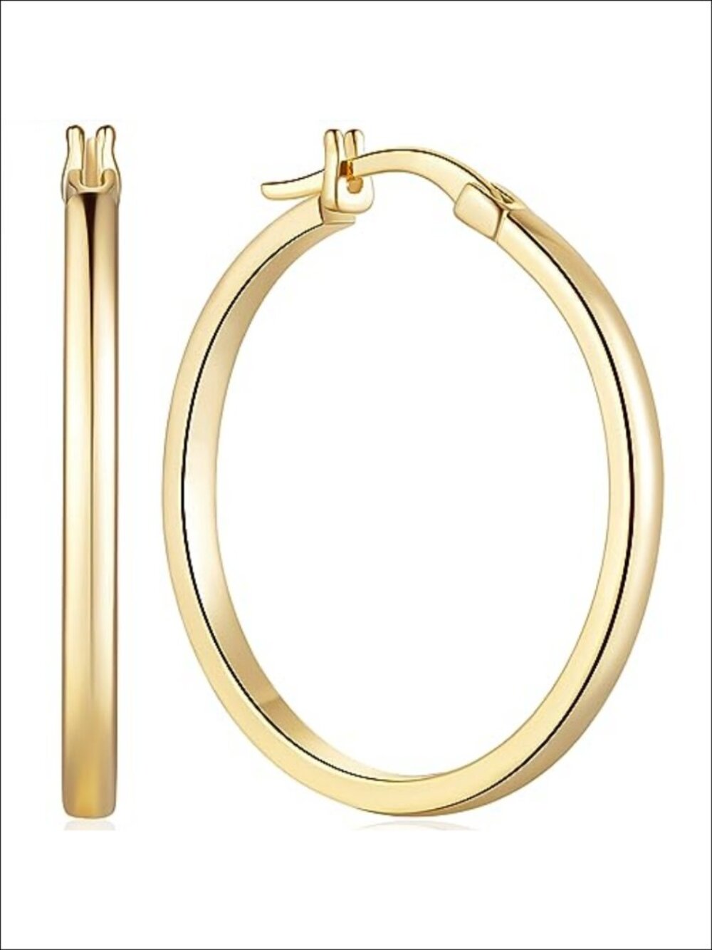 14K Gold Plated Hoop Earrings for Women Lightweight Hypoallergenic